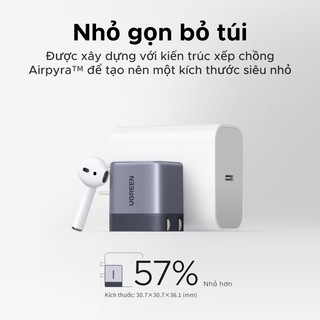 【45W GaN】UGREEN 45W Nexode Air GaN Sạc Nhanh USB-C Sạc Tường, Bộ Chuyển Đổi Sạc  Xám Gọn Tương Cho iPhone 17 Pro Max