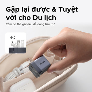 【45W GaN】UGREEN 45W Nexode Air GaN Sạc Nhanh USB-C Sạc Tường, Bộ Chuyển Đổi Sạc  Xám Gọn Tương Cho iPhone 17 Pro Max