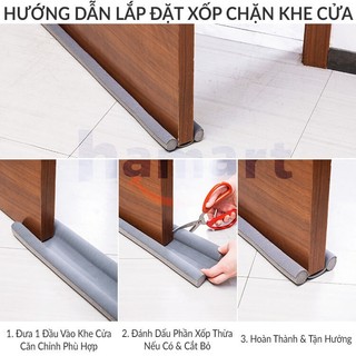 Thanh chặn cửa chắn khe cửa đa năng Ron Xốp Chắn Khe Cửa, Ngăn Côn Trùng Bụi Bẩn, Giữ Hơi Lạnh Điều Hòa 4 Màu-ShopGD