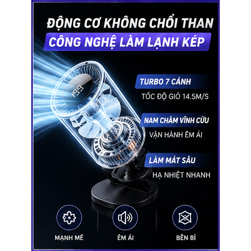 Quạt Đeo Vòng T510 199 Cấp Gió, Sạc Type-C, Đèn Pin, Dài Hạn Dùng Cho Ngoài Trời, Cắm Ở Thắt Lưng, Cổ, Tay, Để Bàn