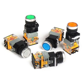 Nút Nhấn Nhả - Giữ Có Đèn Và Không Đèn Phi 22 Có 3 Màu Xanh Đỏ Vàng Chất Liệu Cao Cấp Chống Cháy Có Thể Tháo Rời