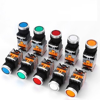 Nút Nhấn Nhả - Giữ Có Đèn Và Không Đèn Phi 22 Có 3 Màu Xanh Đỏ Vàng Chất Liệu Cao Cấp Chống Cháy Có Thể Tháo Rời