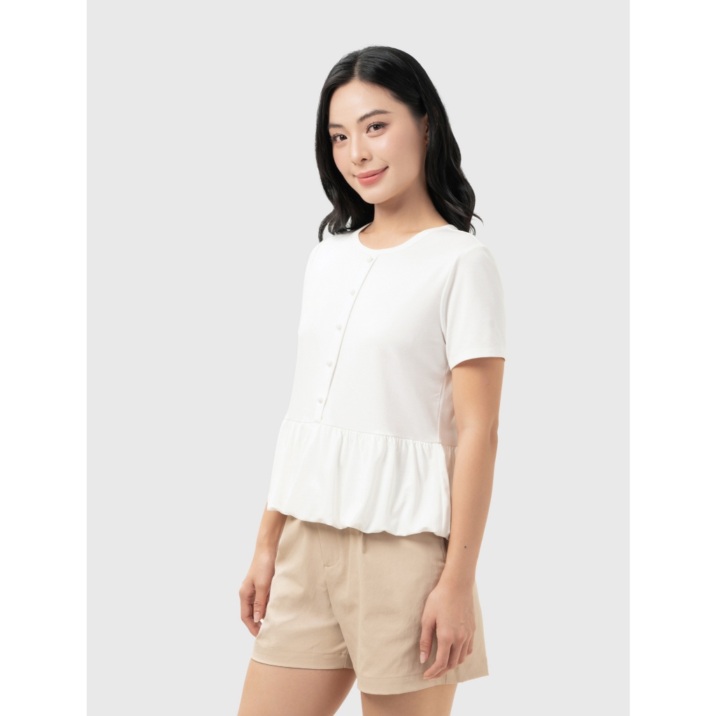 Áo kiểu nữ CANIFA cổ tròn tay lỡ thiết kế xòe gấu áo che khuyết điểm tốt 6TS26S018
