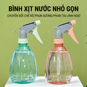 Bình xịt tưới cây 2 chế độ phun dáng bầu rãnh dọc trong suốt 500ml
