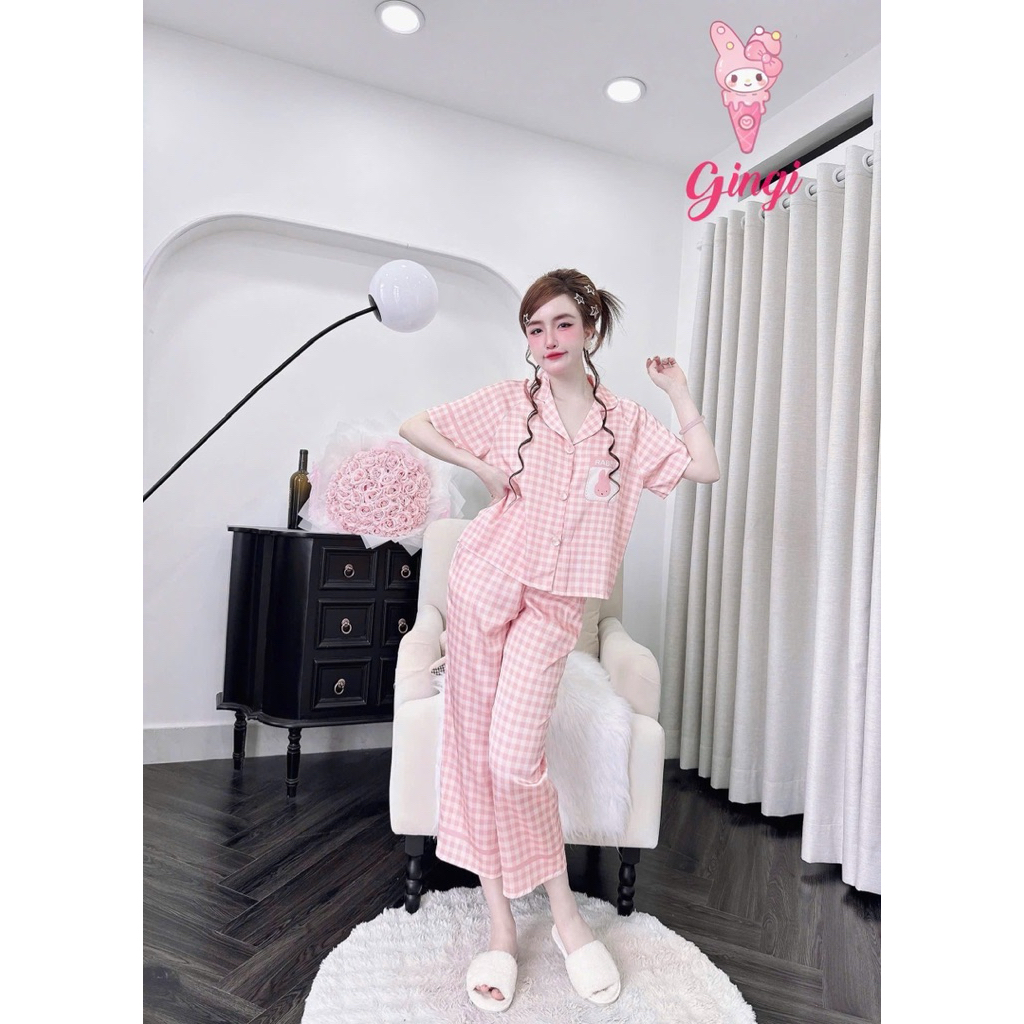 [60925]Lửng pijam áo raplan-quần phom 9 tấc,lụa latin mềm nhẹ mát-hoạ tiết sang