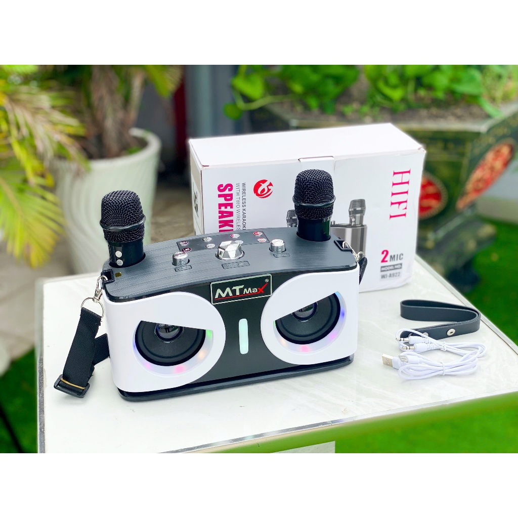 Loa Karaoke Mini A922 , Loa Bluetooth Tặng kèm 2 micro không dây
