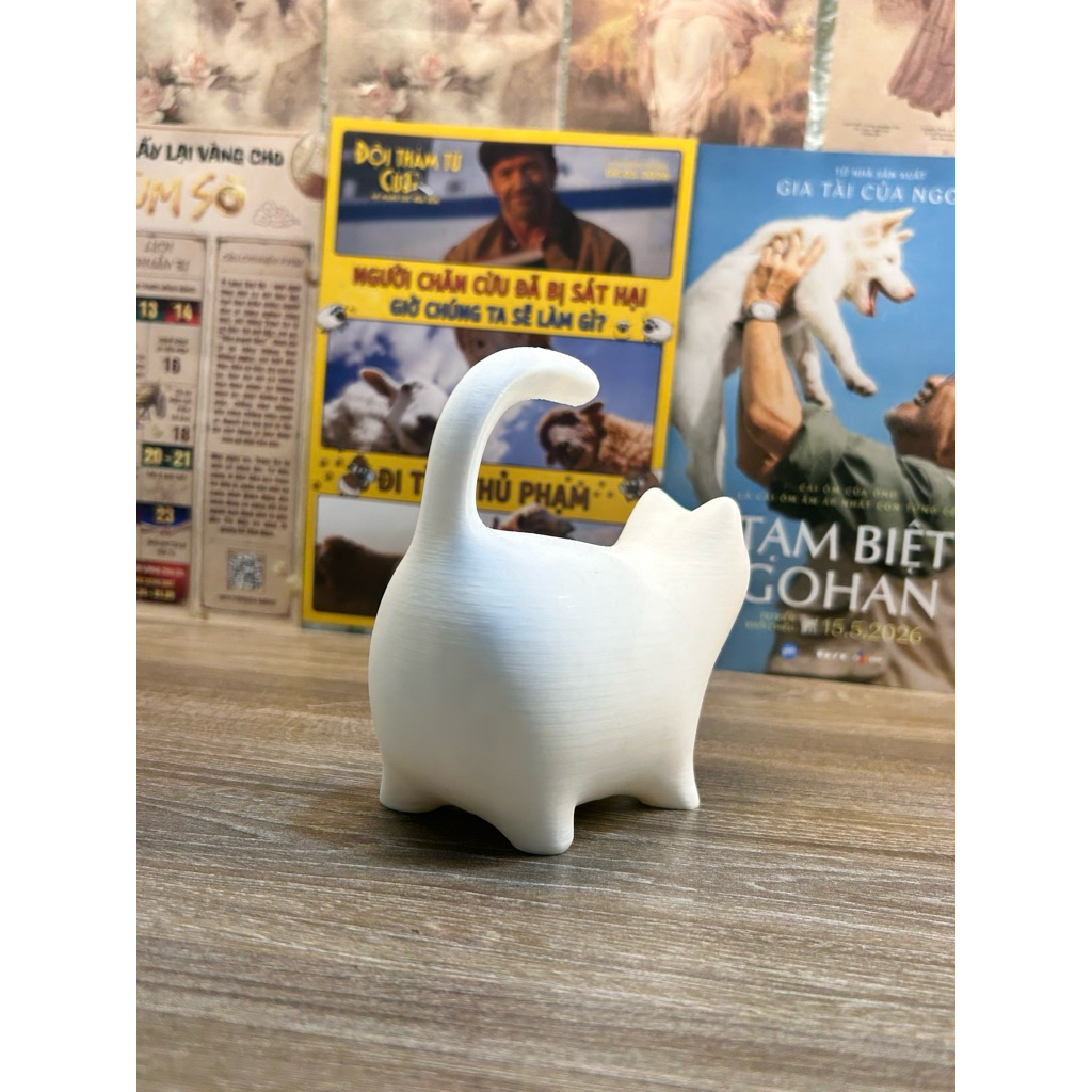 Mèo trơn 3D ,mô hình nhựa trang trí, decor theo phong cách đơn giản, hiện đại.