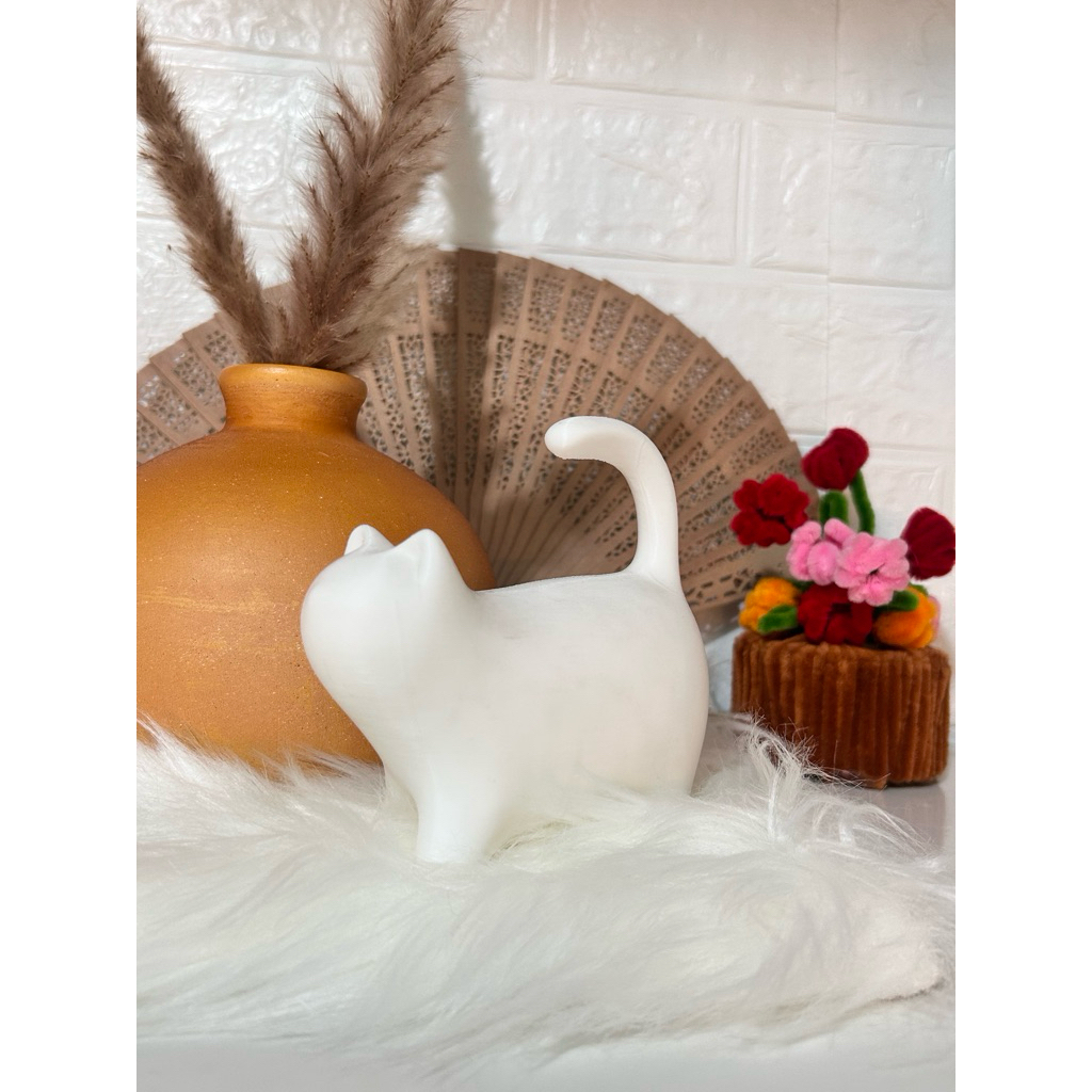 Mèo trơn 3D ,mô hình nhựa trang trí, decor theo phong cách đơn giản, hiện đại.