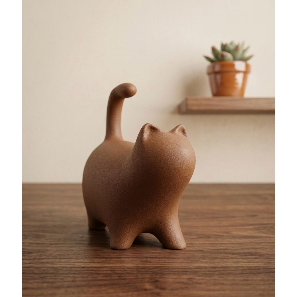 Mèo trơn 3D ,mô hình nhựa trang trí, decor theo phong cách đơn giản, hiện đại.