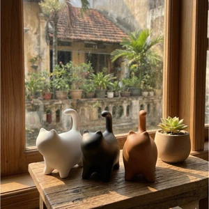 Mèo trơn 3D ,mô hình nhựa trang trí, decor theo phong cách đơn giản, hiện đại.