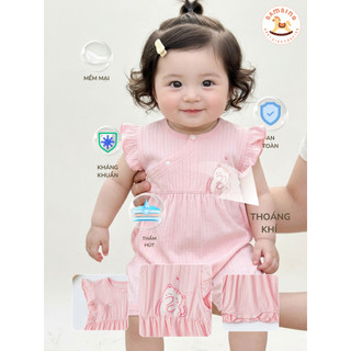 Body Sơ Sinh Bé Gái Nhiều Mẫu Modal 7A Mềm Mịn Thấm Hút Thoáng Mát BAMBINO 3-12 Tháng [2]
