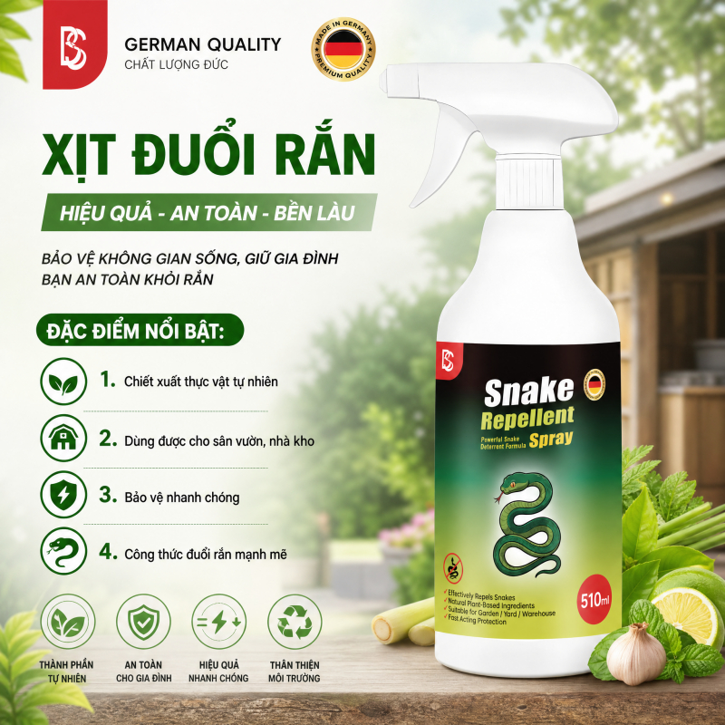 🐍Xịt đuổi rắn 510ml🐍 Hỗ trợ xua rắn và bò sát, dùng tiện lợi, phù hợp trong nhà ngoài trời