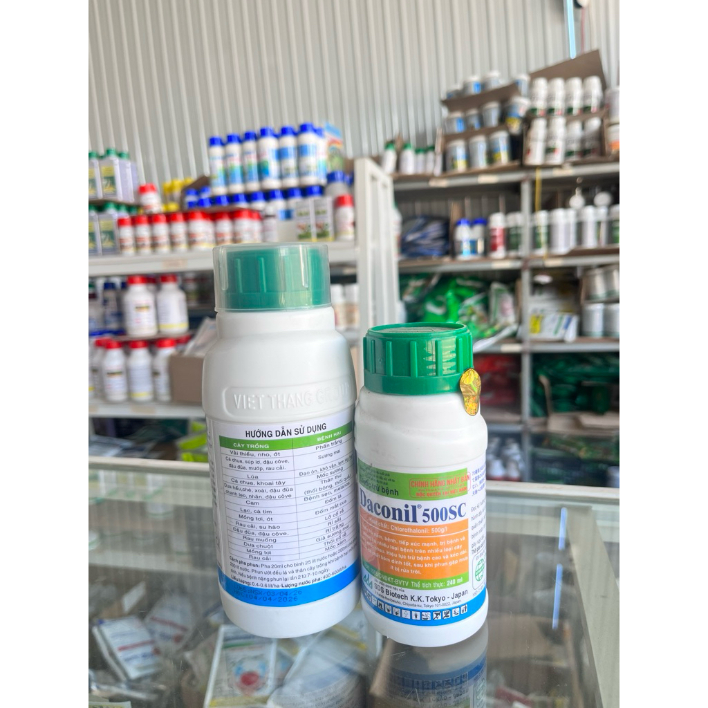 Daconil 500SC Chính Hãng, phòng trừ nấm bệnh, nấm cóc, thán thư, bã trầu Cho Rau xanh và cây trồng