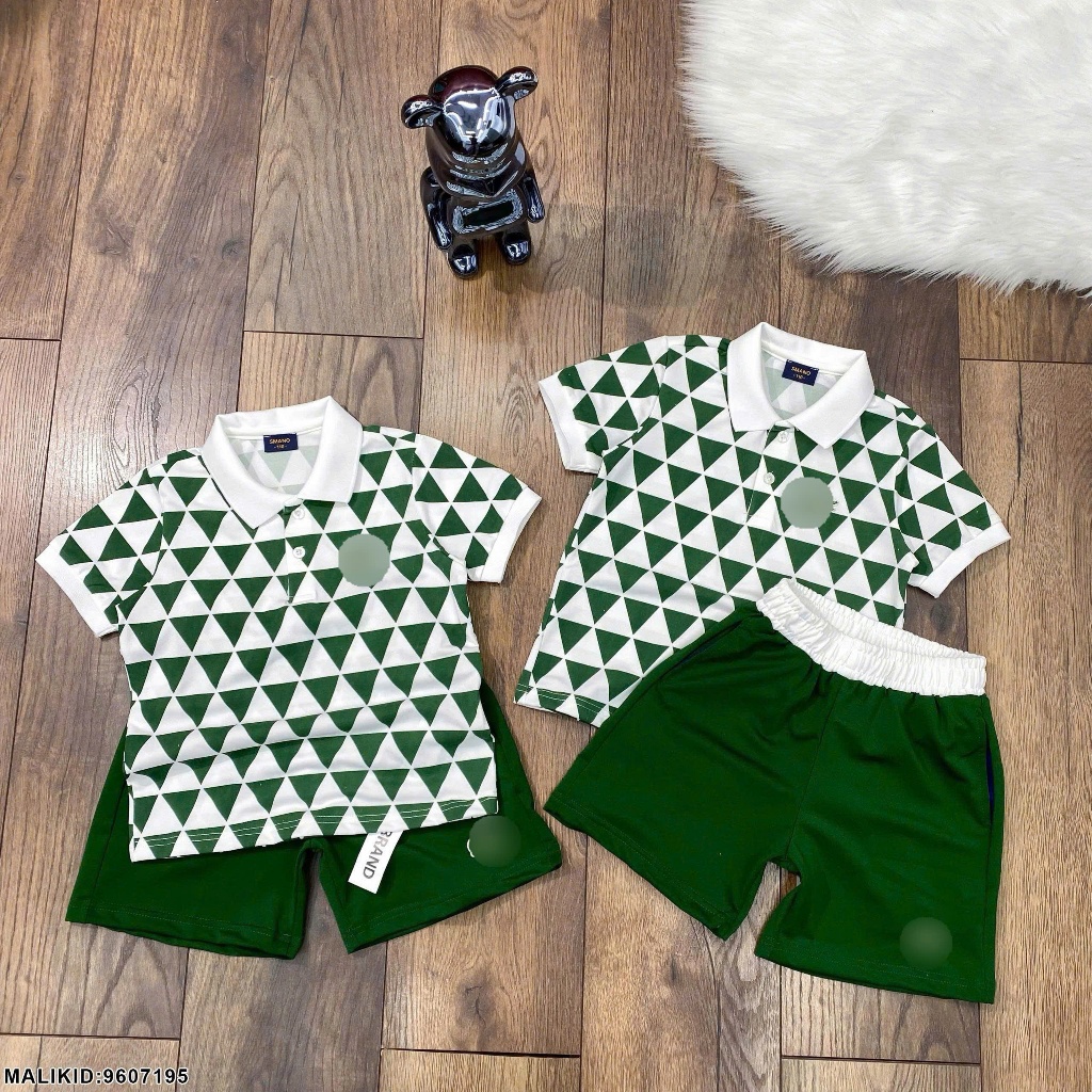 Bộ Hè Thể Thao Polo La Cos Thêu Hình Cá Sấu Họa Tiết Tam Giác Siêu Đẹp_ Set Đồ Thể Thao Cho Bé Chất Cotton Co Dãn