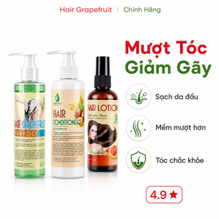 [TẶNG KEM BODY] Bộ 3 gội xả bưởi Ngân Bình - Giảm gãy rụng, phục hồi tóc hư tổn