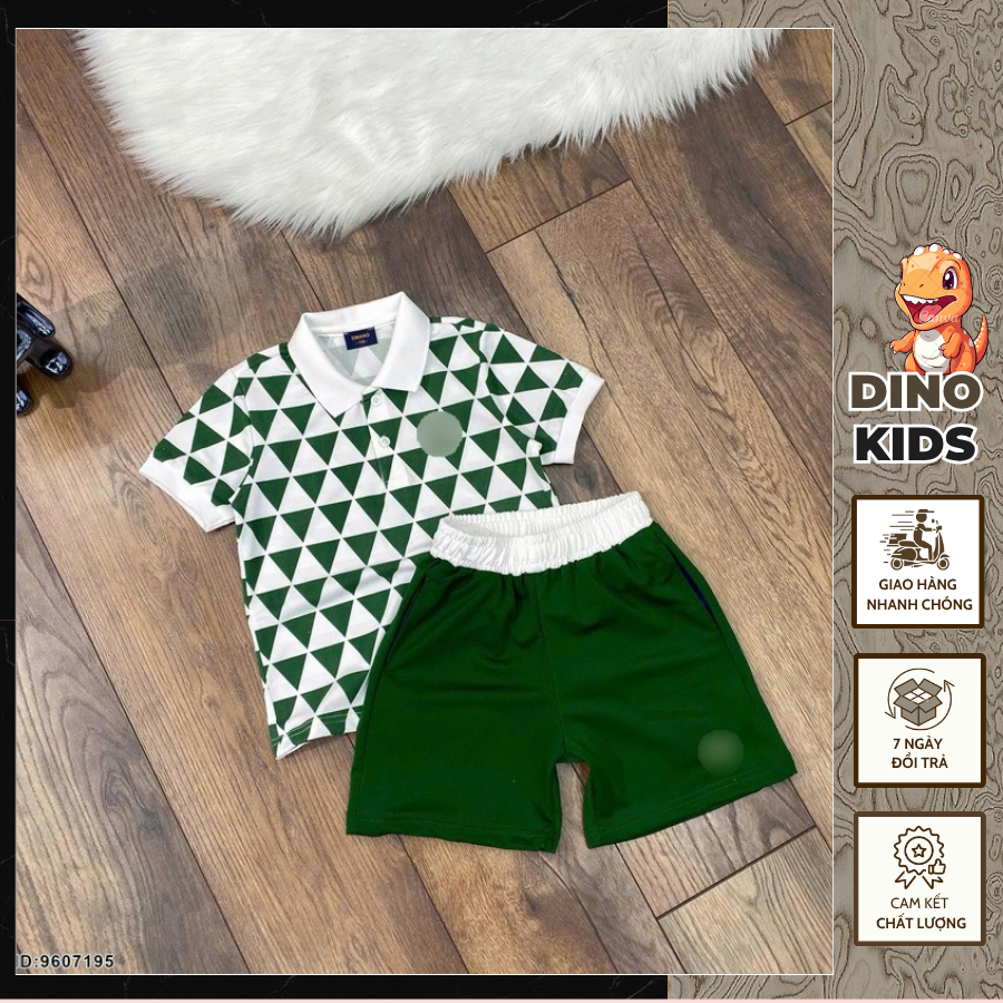 Bộ Hè Thể Thao Polo La Cos Thêu Hình Cá Sấu Họa Tiết Tam Giác Siêu Đẹp_ Set Đồ Thể Thao Cho Bé Chất Cotton Co Dãn