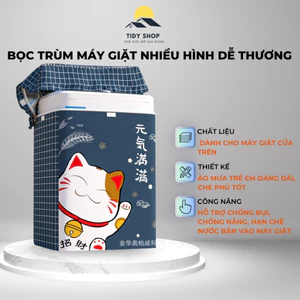 Bọc Máy Giặt Cửa Trên Chống Bụi Chống Nắng Chống Thấm, TIDY SHOP, Áo Trùm Máy Giặt Nhiều Hình Dễ Thương