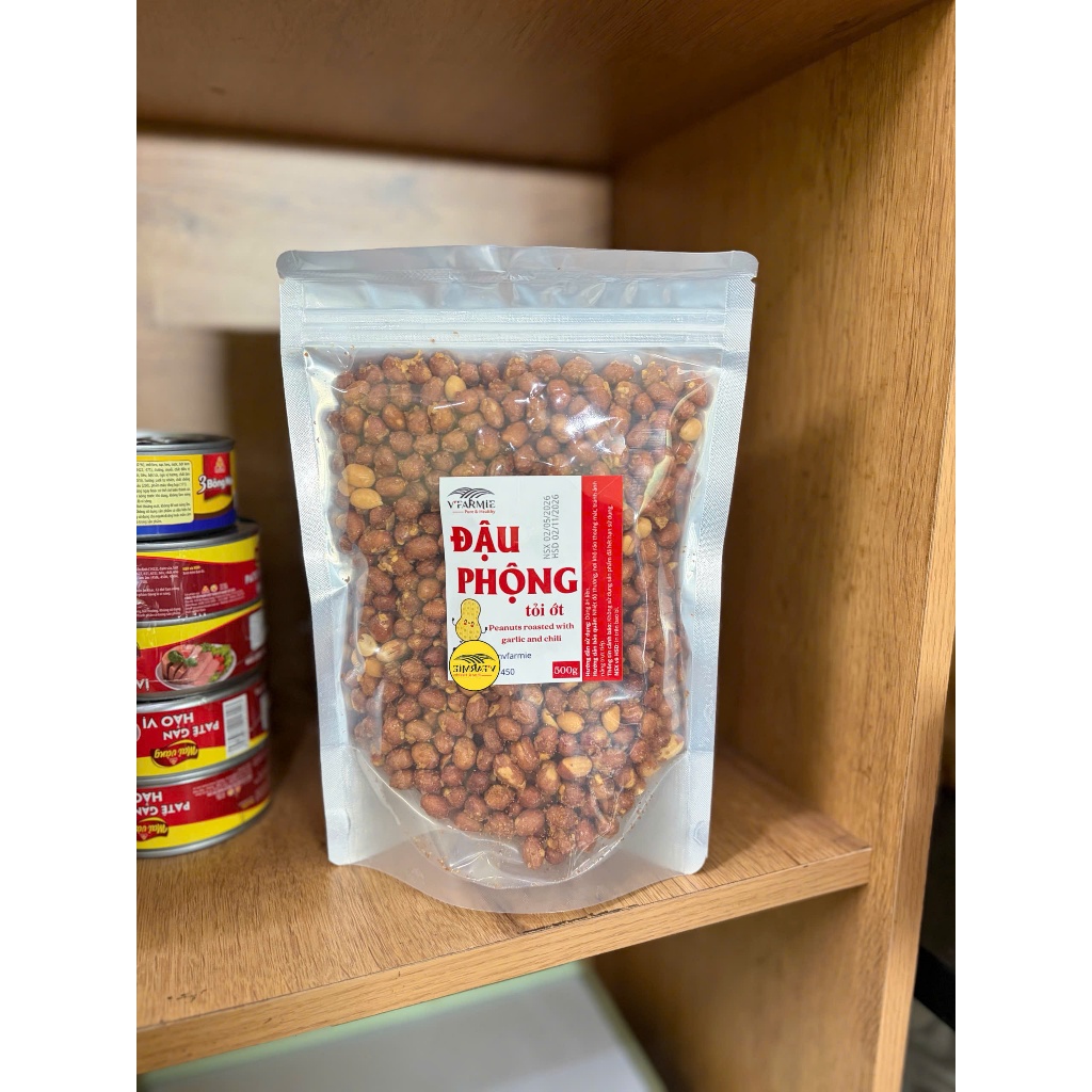 Đậu phộng tỏi ớt giòn thơm ngon hũ 500g