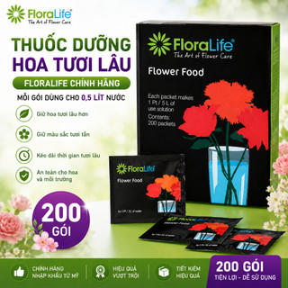 Combo 200 Gói Dưỡng Hoa Tươi Floralife Chính Hãng Mỹ – Bột Giữ Hoa Tươi Lâu, Dùng Cho Hoa Cắt Cành