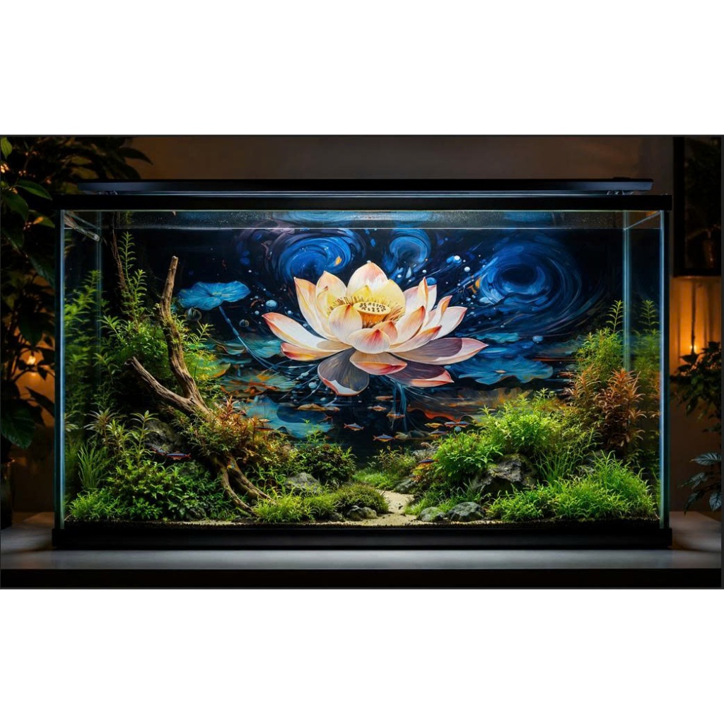 Decal tranh dán hồ cá 3D Kho In Ấn HC20 chống nước, In KTS dán dễ, gỡ dễ, có keo sẵn, nhiều kích cỡ