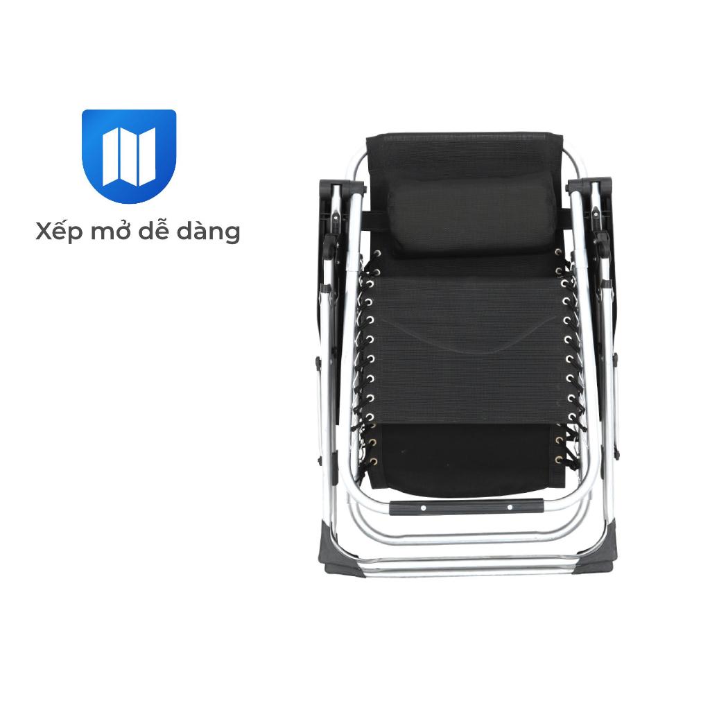 [ShopeeVIP] Ghế xếp thư giãn QUI PHÚC, thiết kế gấp gọn tiện lợi, hiện đại, vải lưới cao cấp thoáng khí