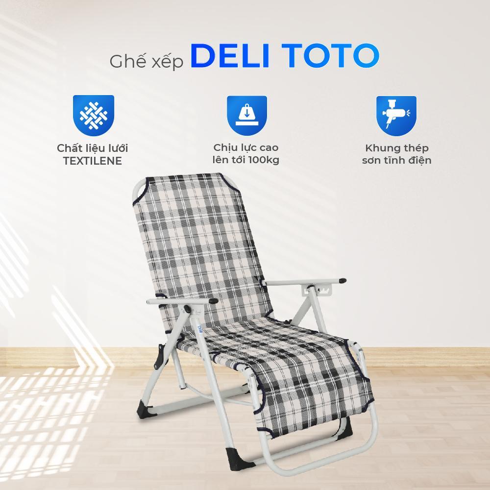 [ShopeeVIP] Ghế xếp thư giãn QUI PHÚC, thiết kế gấp gọn tiện lợi, hiện đại, vải lưới cao cấp thoáng khí