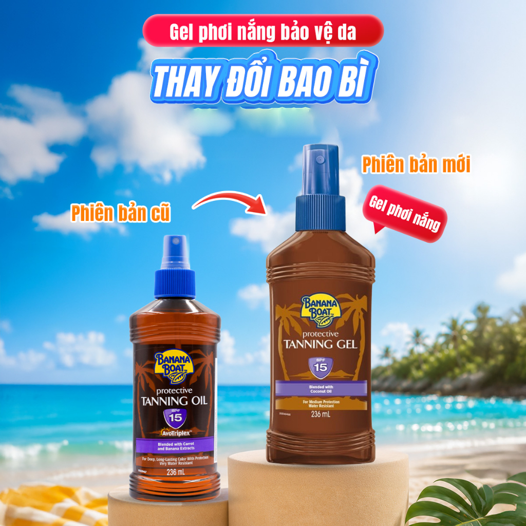 Gel Tắm Nắng Bảo Vệ Da Banana Boat Protective Tanning Gel - SPF15/236ML