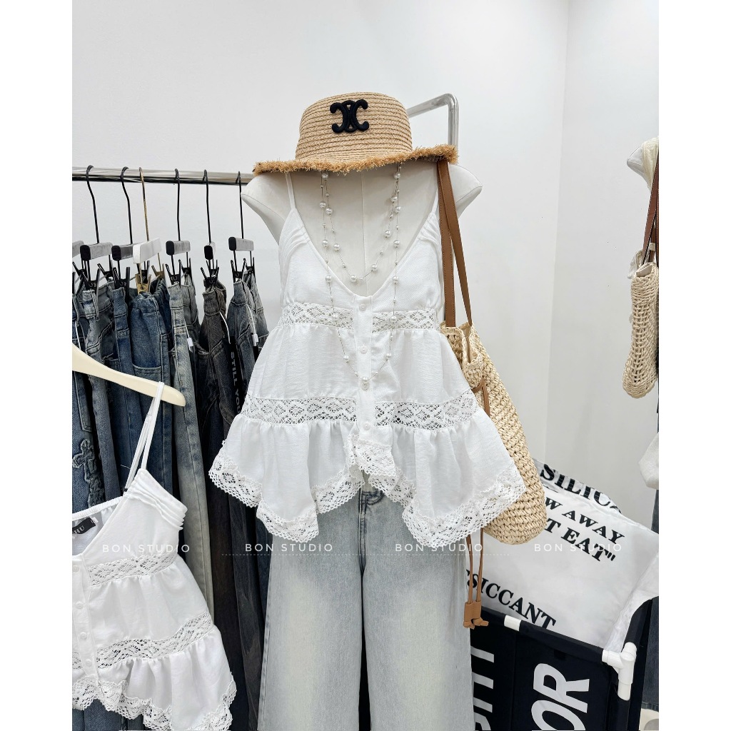 ÁO NỮ PHỐI REN BÈO TẦNG DỊU DÀNG TIỂU THƯ | OUTFIT DẠO PHỐ SIÊU XINH | HOT TREND BY CHAMIE STORE