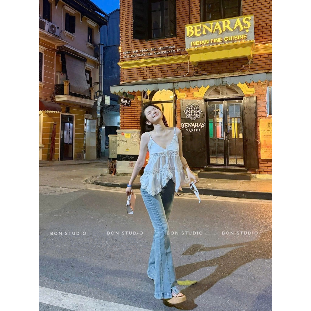 ÁO NỮ PHỐI REN BÈO TẦNG DỊU DÀNG TIỂU THƯ | OUTFIT DẠO PHỐ SIÊU XINH | HOT TREND BY CHAMIE STORE