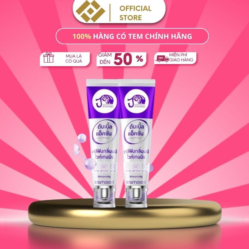 Kem Đánh Răng JASMEEN Thái Lan - Vơi Vết Ố Vàng - Hương Hoa Nhài Thơm Mát