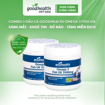 [COMBO 2] Dầu Cá Omega 3 Goodhealth Fish Oil Hỗ Trợ Tim Mạch, Bổ Não, Tăng Cường Thị Lực 150 Viên