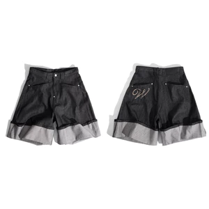 QUẦN SHORT RAW DENIM LỬNG NAM NỮ ỐNG SIÊU TO GẤP LINE WONDERSTU - UNISEX