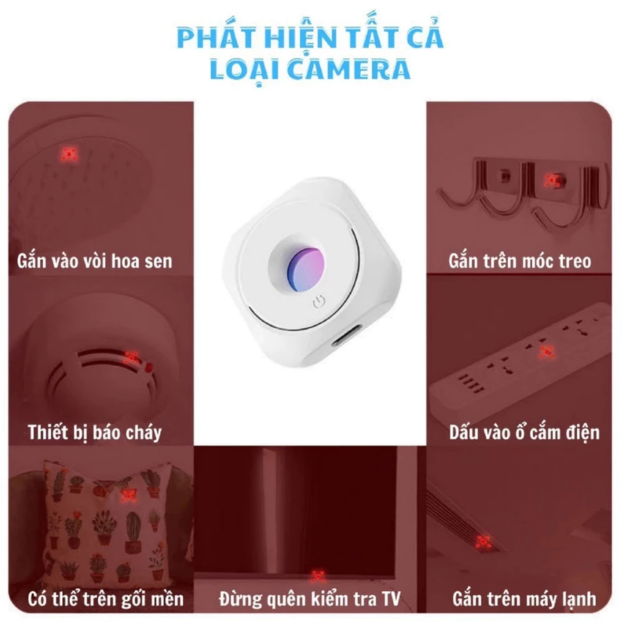 Máy dò hồng ngoại siêu nhỏ phát hiện camera quan sát, chống nhìn trộm tại khách sạn, phù hợp cho du lịch