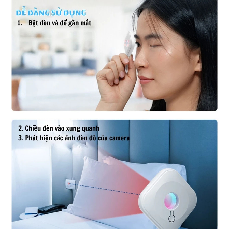 Máy dò hồng ngoại siêu nhỏ phát hiện camera quan sát, chống nhìn trộm tại khách sạn, phù hợp cho du lịch