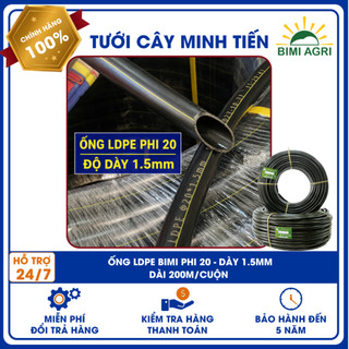 Ống LDPE phi 20 Bimi Agri – Dày 1.5mm, cuộn 200m, chịu áp tốt, bền dẻo ngoài trời
