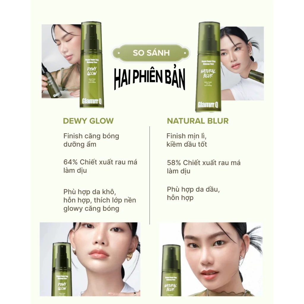 Xịt Khóa Nền Glamrr Q Vegan Super Stay Makeup Fixer Giữ Lớp Trang Điểm Bền Đẹp Cả Ngày - Ever Queen