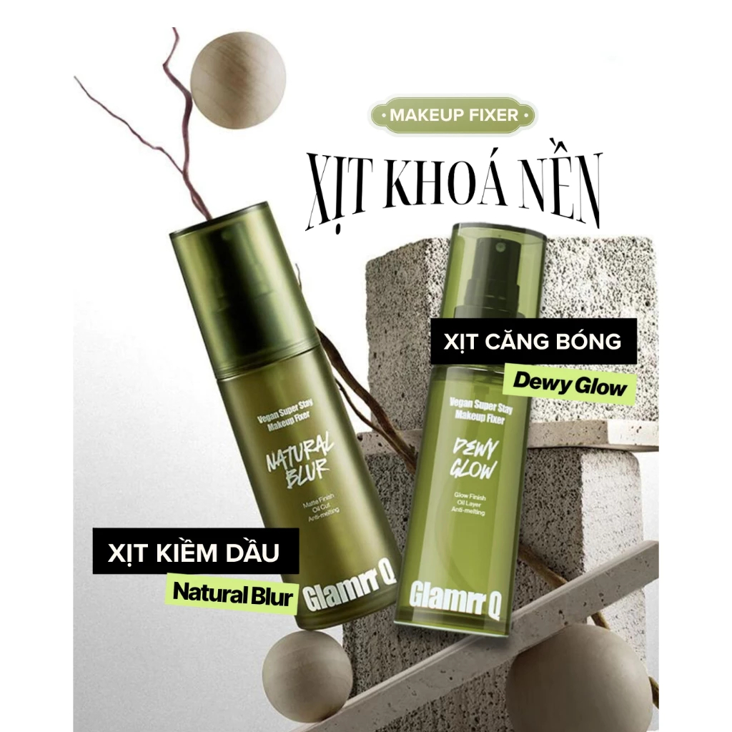 Xịt Khóa Nền Glamrr Q Vegan Super Stay Makeup Fixer Giữ Lớp Trang Điểm Bền Đẹp Cả Ngày - Ever Queen