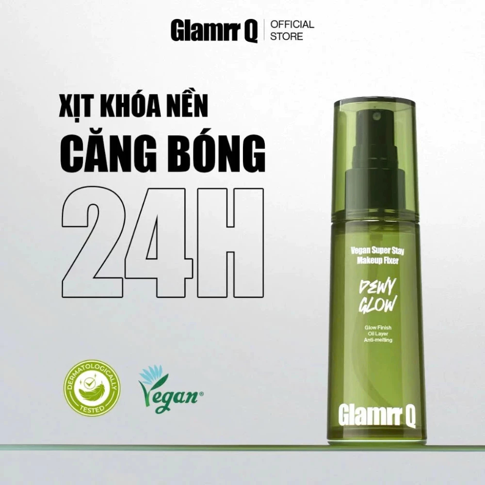 Xịt Khóa Nền Glamrr Q Vegan Super Stay Makeup Fixer Giữ Lớp Trang Điểm Bền Đẹp Cả Ngày - Ever Queen