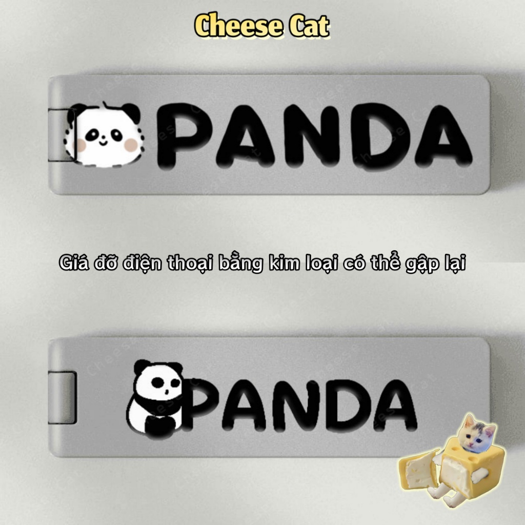 Panda gấu trúc Giá đỡ điện thoại bằng kim loại có thể gập lại Hoạt động với tất cả điện thoại di động