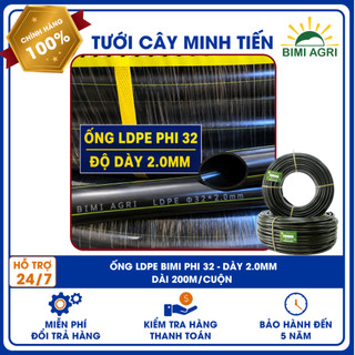 Ống LDPE phi 32 Bimi Agri – Dày 2.0mm, cuộn 200m, chịu áp cao, tưới luống dài hiệu quả