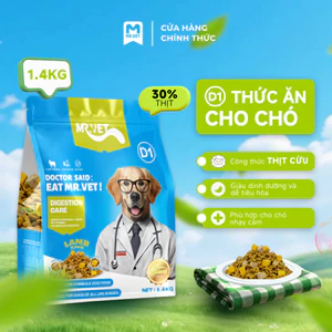 Thức Ăn Cho Chó MRVET D1 Gói 1.4KG Công Thức Thịt Cừu Non, Chăm Sóc Hệ Tiêu Hóa Cho Chó Mọi Lứa Tuổi