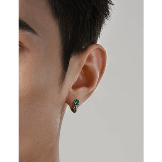 SNUOFO - Khuyên tai vòng nam hình rắn đính đá phong cách cổ điển thiết kế độc đáo cá tính thời trang đường phố cao cấp