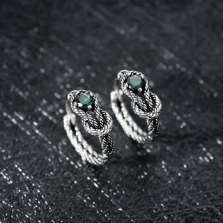 SNUOFO - Khuyên tai vòng nam hình rắn đính đá phong cách cổ điển thiết kế độc đáo cá tính thời trang đường phố cao cấp