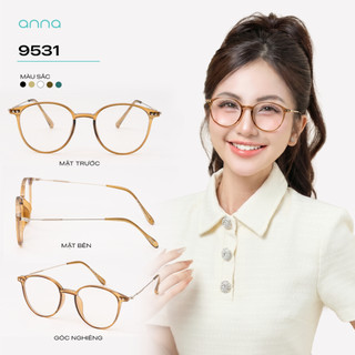 Gọng kính mắt thời trang ANNA nam nữ dáng tròn chất liệu kim loại cao cấp OL 9531
