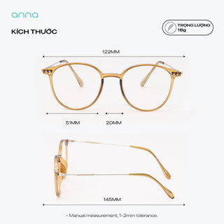 Gọng kính mắt thời trang ANNA nam nữ dáng tròn chất liệu kim loại cao cấp OL 9531