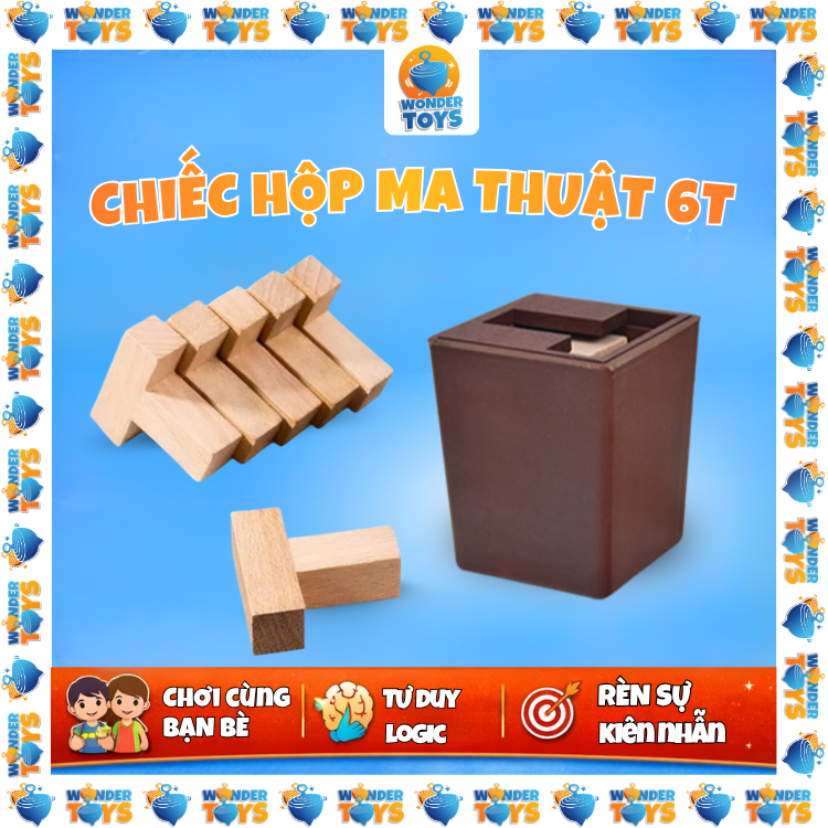 Đồ Chơi Trí Tuệ Gỗ Giải Đố Hộp Ma Thuật Chữ T – Game Trí Tuệ Logic Thử Thách Rèn Tư Duy