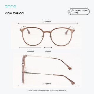 Kính mắt thời trang nam nữ ANNA dáng vuông unisex cá tính 30173