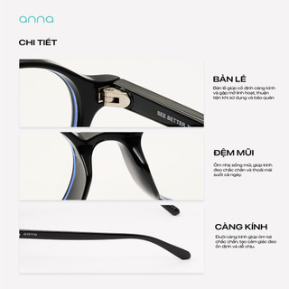 Kính mắt thời trang nam nữ ANNA chất liệu nhựa cao cấp dáng oval unisex cá tính OL 38031