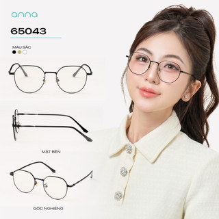[ĐỘC QUYỀN] Gọng kính thời trang kèm tròng đổi màu khi ra nắng 0 độ ANNA dáng tròn chất liệu kim loại 65043