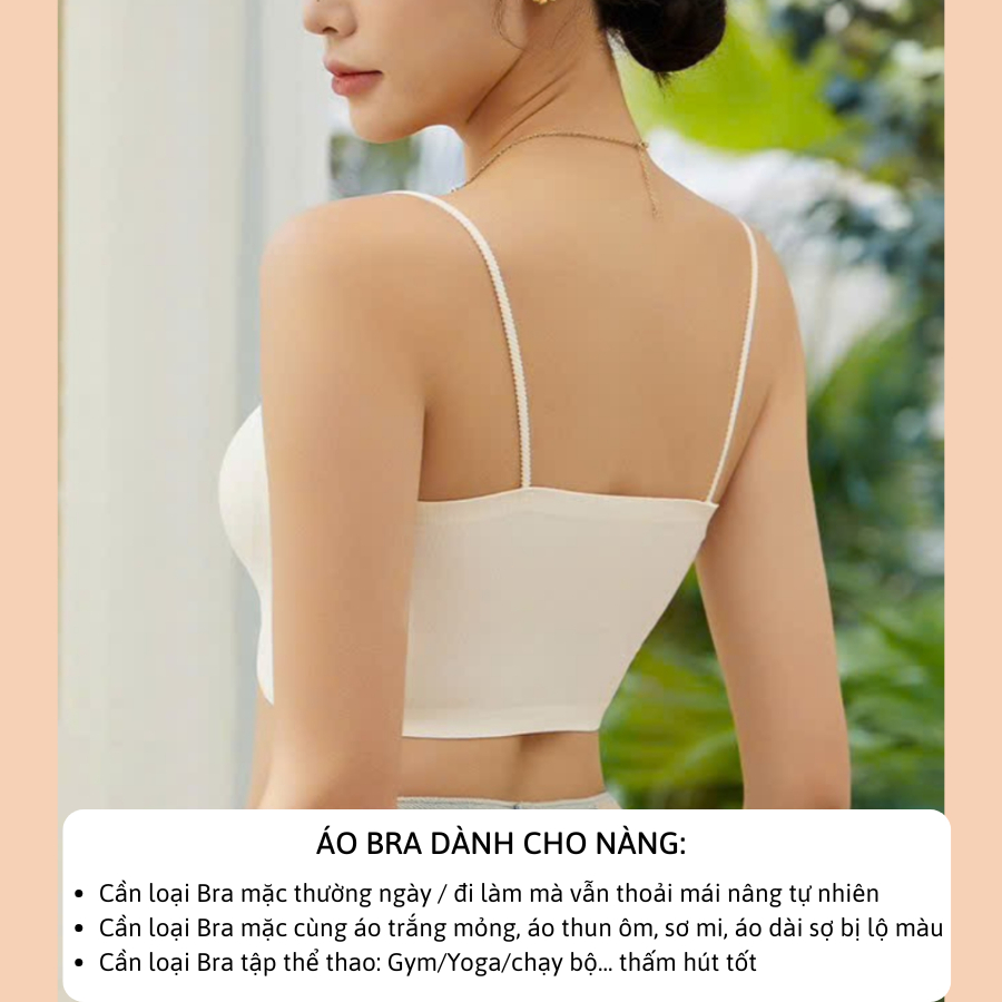 C10 [LOẠI 1] Áo Bra 2 Dây Basic KATHY BRA Chất Gân Tăm Co Dãn Tốt Có Đệm Mút Phối Đồ Siu Xinh | BigBuy360 - bigbuy360.vn